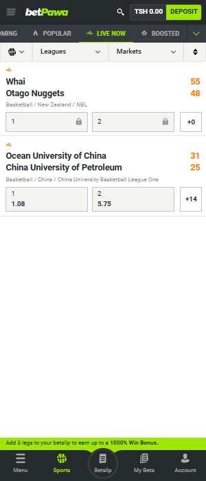 Players from Tanzania can bet on the BetPawa app in Live mode